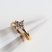 4/24(金)21時新作発売* stainless ジルコニア フラワー リング