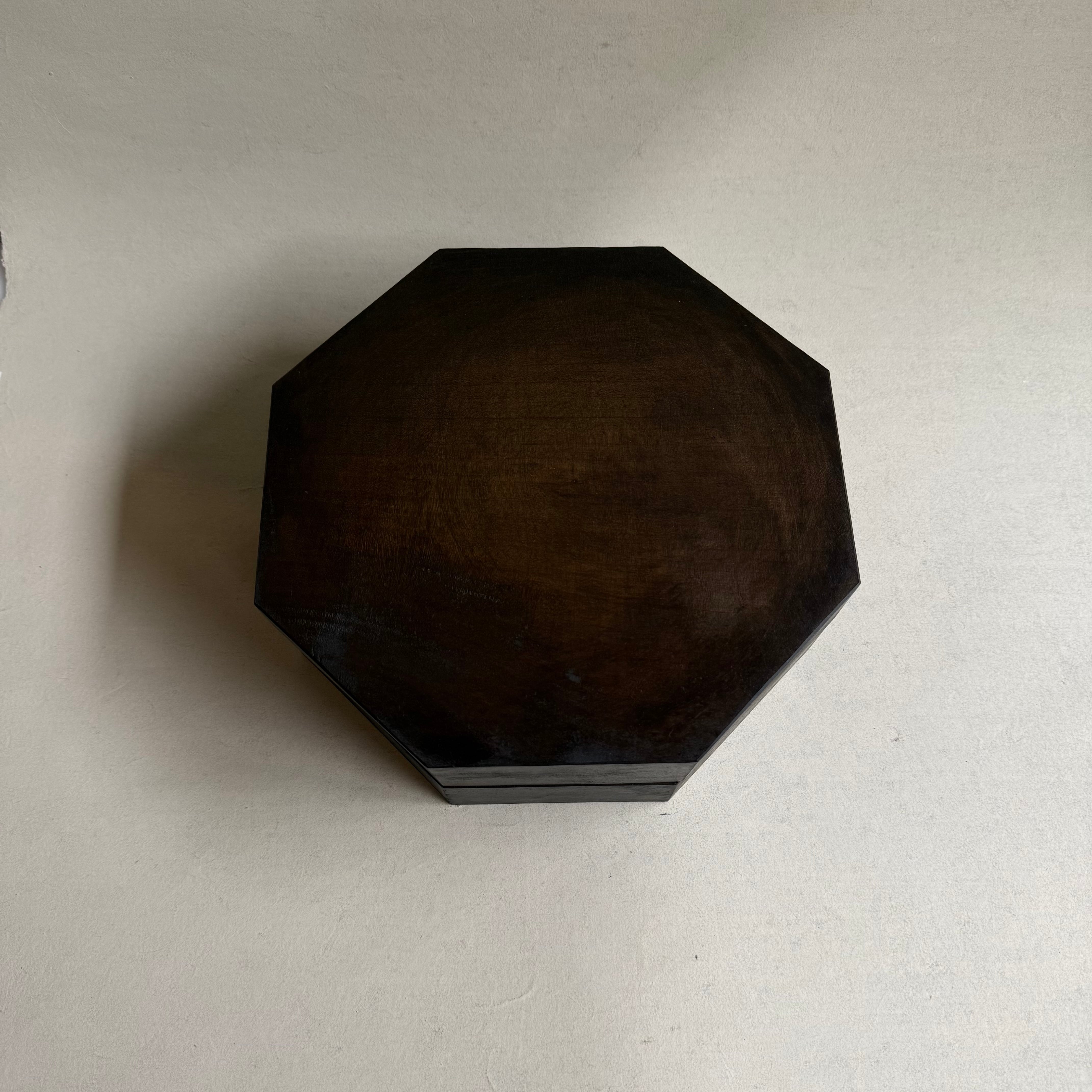 徒爾 八角茶箱 8寸 サクラ 黒漆（国産/松煙） | gallery 一白