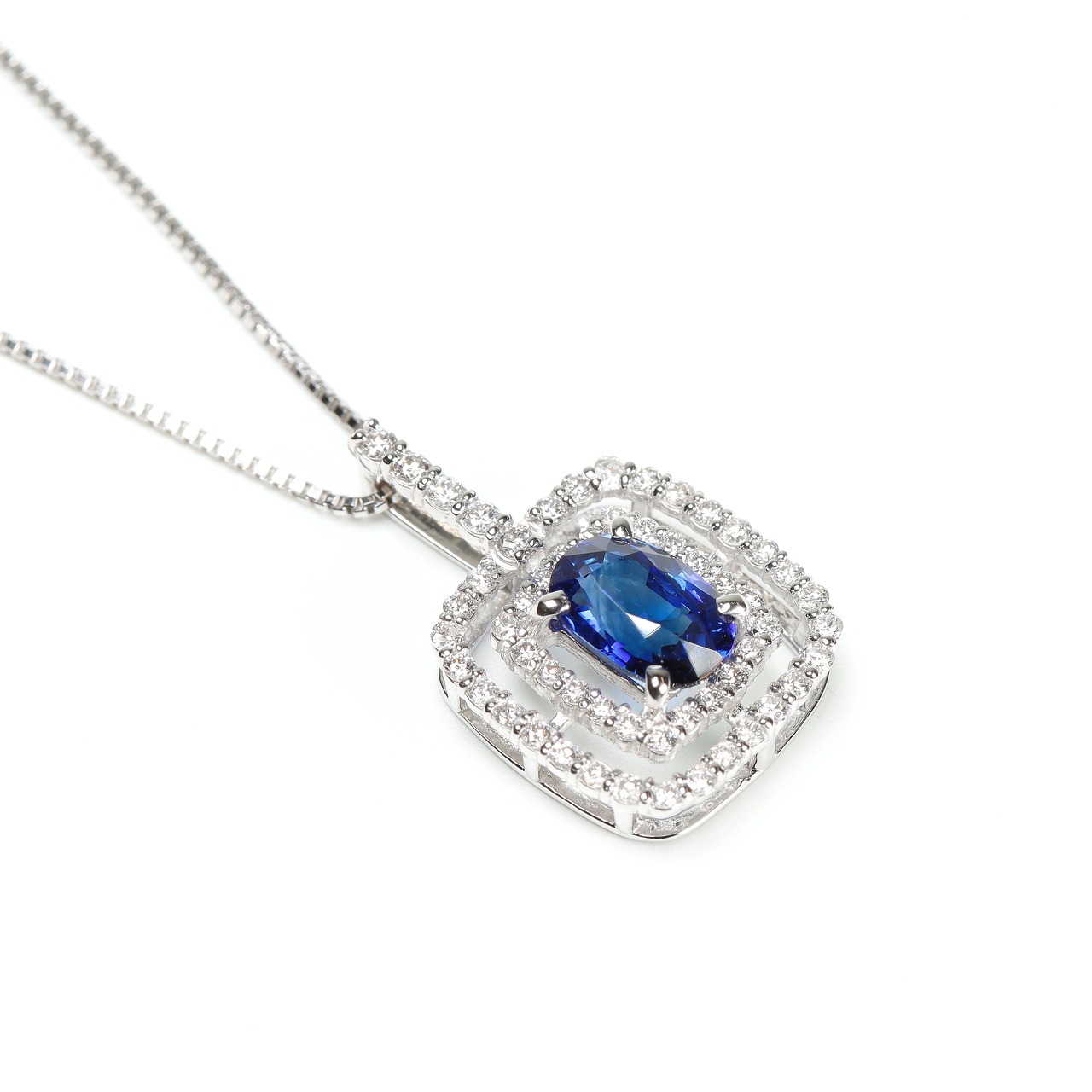 サファイア ネックレス pt900 / 1.140ct / DA 0.330ct