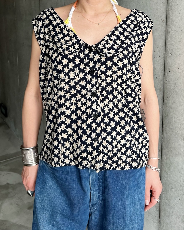 90s flower print blouse