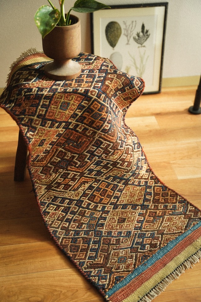 1412-Semi Antique Iranian Kurdish killim