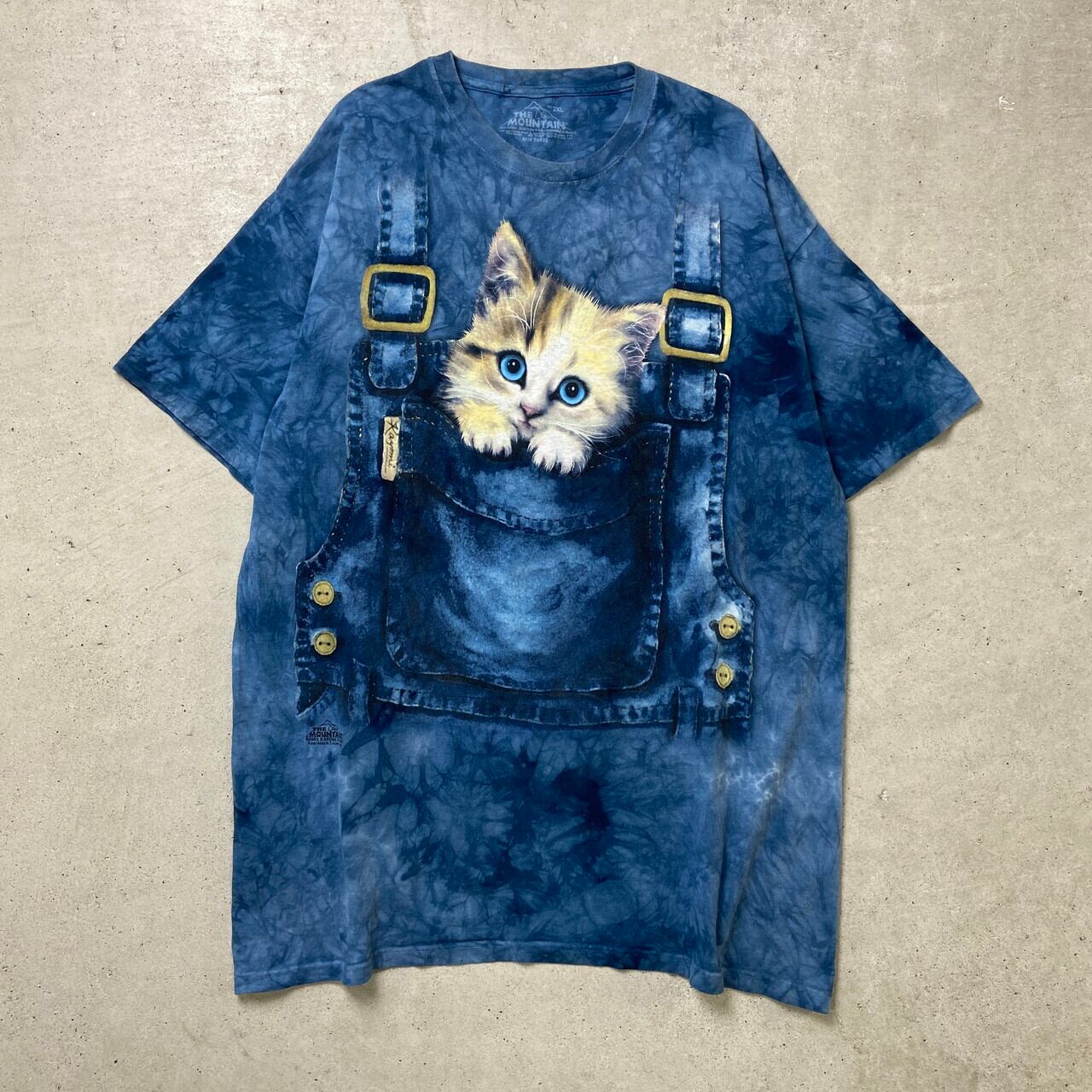 古着 ビンテージ タイダイ染 Tシャツ 犬 猫 サイケデリック デザイン 美品 古着 ビンテージ タイダイ 染 アニマル 猫 月 宇宙 Tシャツ