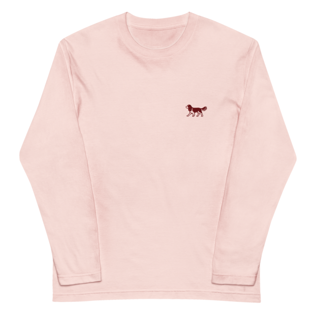 Walking Cavalier Embroidered Long Sleeve – Maroon 0093