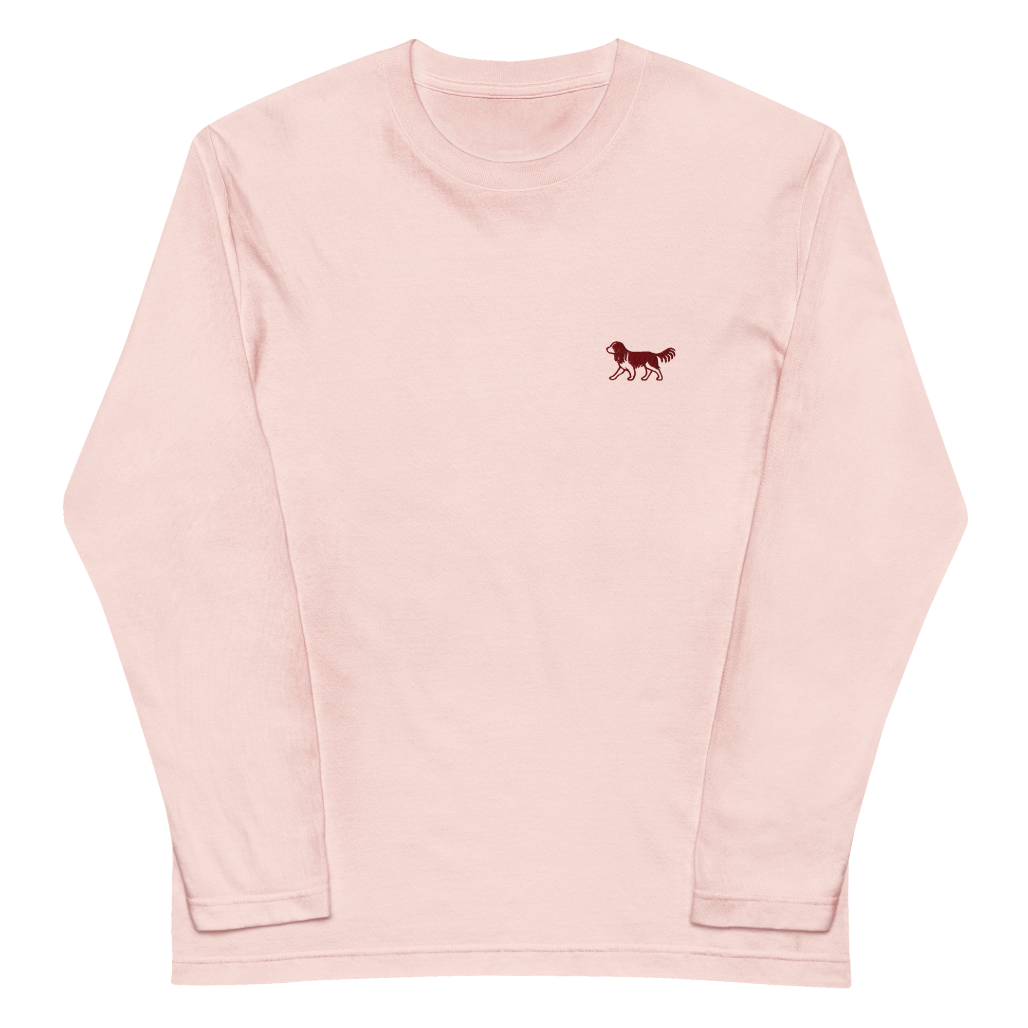 Walking Cavalier Embroidered Long Sleeve – Maroon 0093