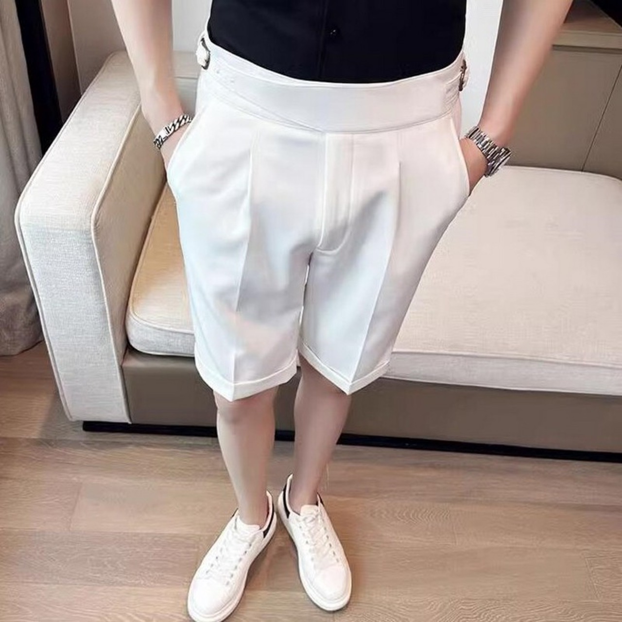 high waist suit shorts pants 00360