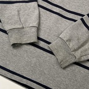 CANTERBURY OF NEW ZEALAND カンタベリー ボーダー 長袖 ラガーシャツ ポロシャツ M/グレー×ネイビー メンズ