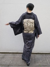 【受注商品】Rumi Rockきもの「古九谷 モノトーン」　[A1710]