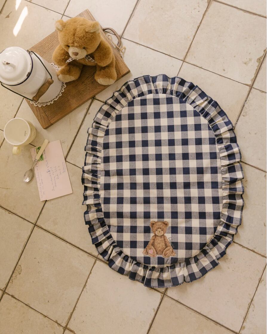 予約【kiki&nini】Teddy Grove Gingham Walking Mat (Navy)