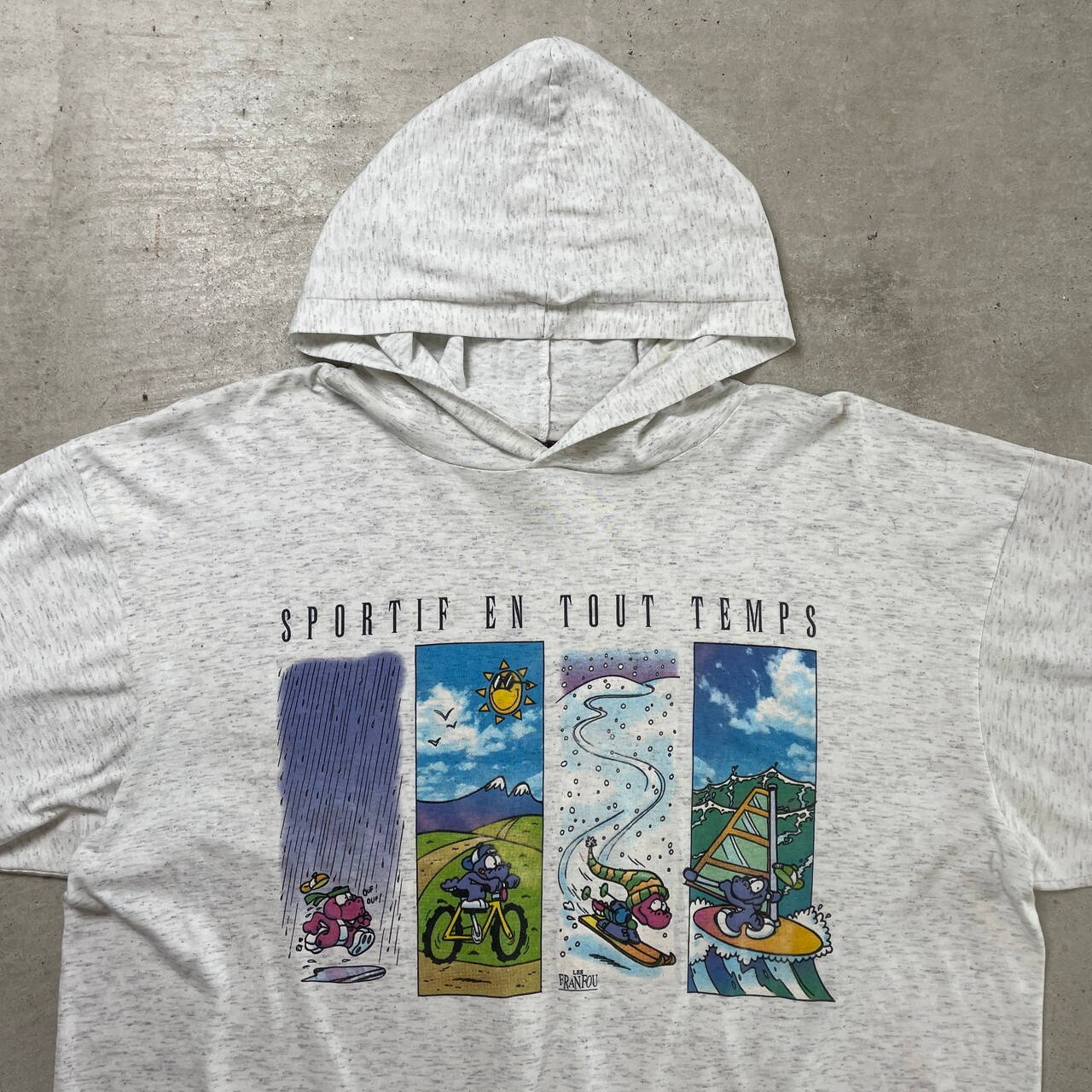 90年代 LES FRANFOU キャラクターデザイン ロンTパーカー メンズXL 