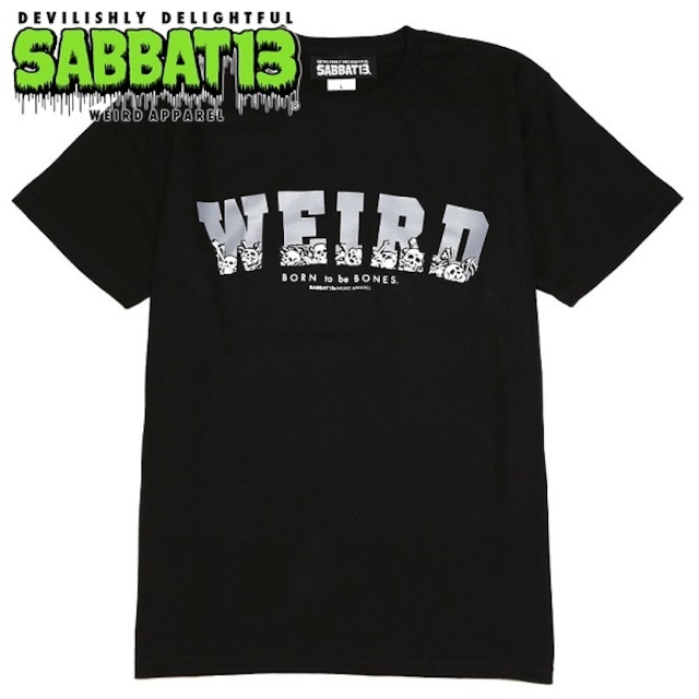 【30%OFF SALE】SABBAT13 / サバトサーティーン / サバト13「WEIRD T-sh (BK)」Ｔシャツ 黒 ブラック 半袖 スカル ドクロ メンズ レディース ロック パンク バンド ROCK PUNK フェス wrong city ギフト ラッピング無料 ステージ衣装 Rogia