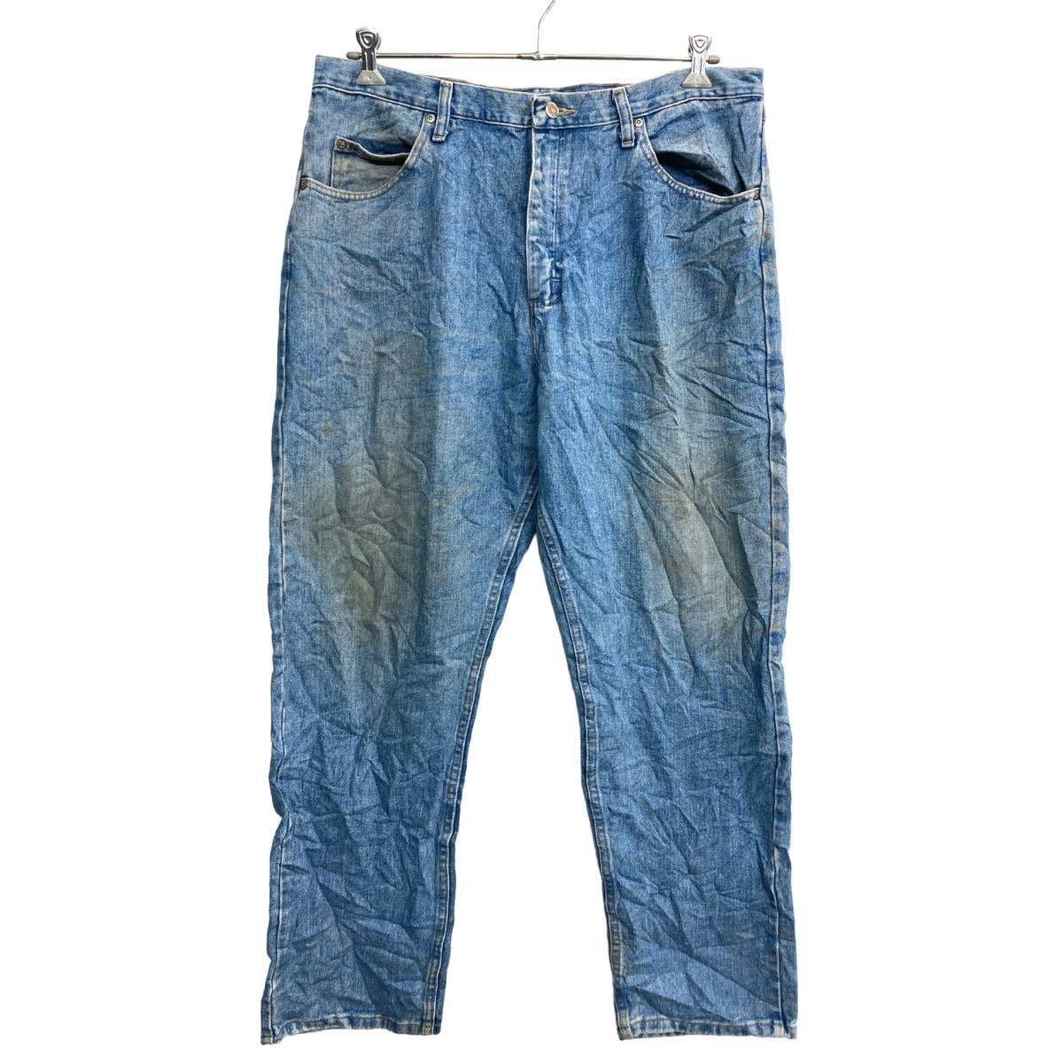 W38★古着 ラングラー Wrangler ジーンズ メンズ 90年代 90s コットン USA製 ベージュ カーキ デニム 24aug03 中古 ボトムス ジーパン Gパン ロング パンツ Wrangler デニムパンツ W38 ブルー ラングラー ジップアップ ビッグ