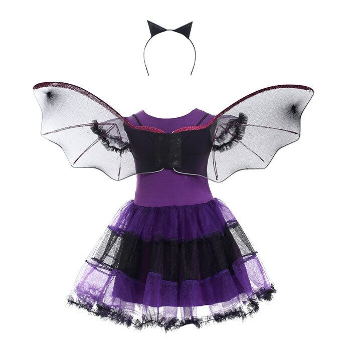 ハロウィン 服装 子供 こうもり 魔女 悪魔 コスプレ 3点セット キッズ