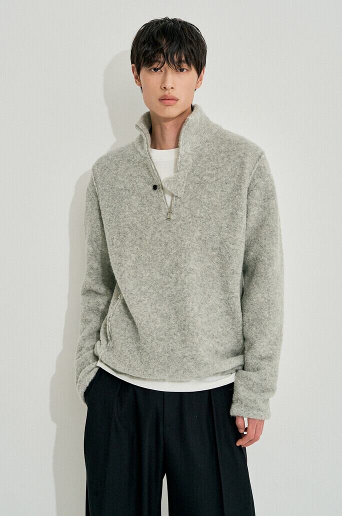 ☆TWICE サナ 着用！！【SYSTEM HOMME】アルパカブレンドハーフジップ