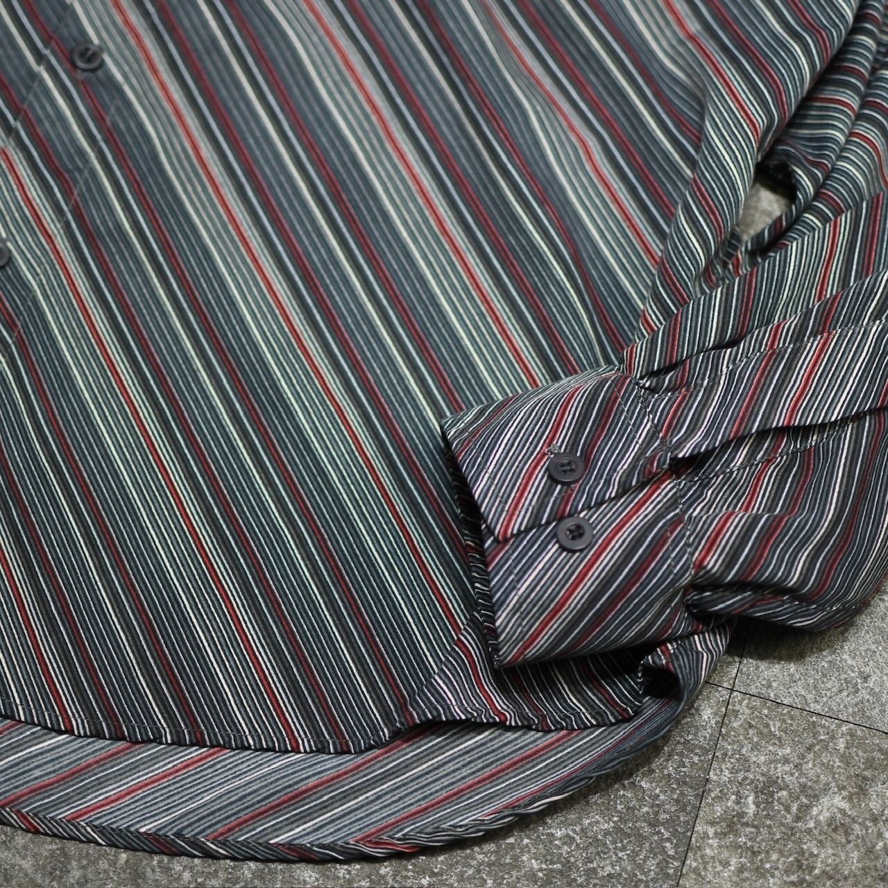 smooth cloth multi diagonal stripe shirt