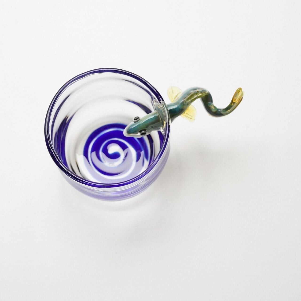 竹川久仁子】耐熱ガラス あゆぐい吞み T-17-B | ろにせら ギャラリーと