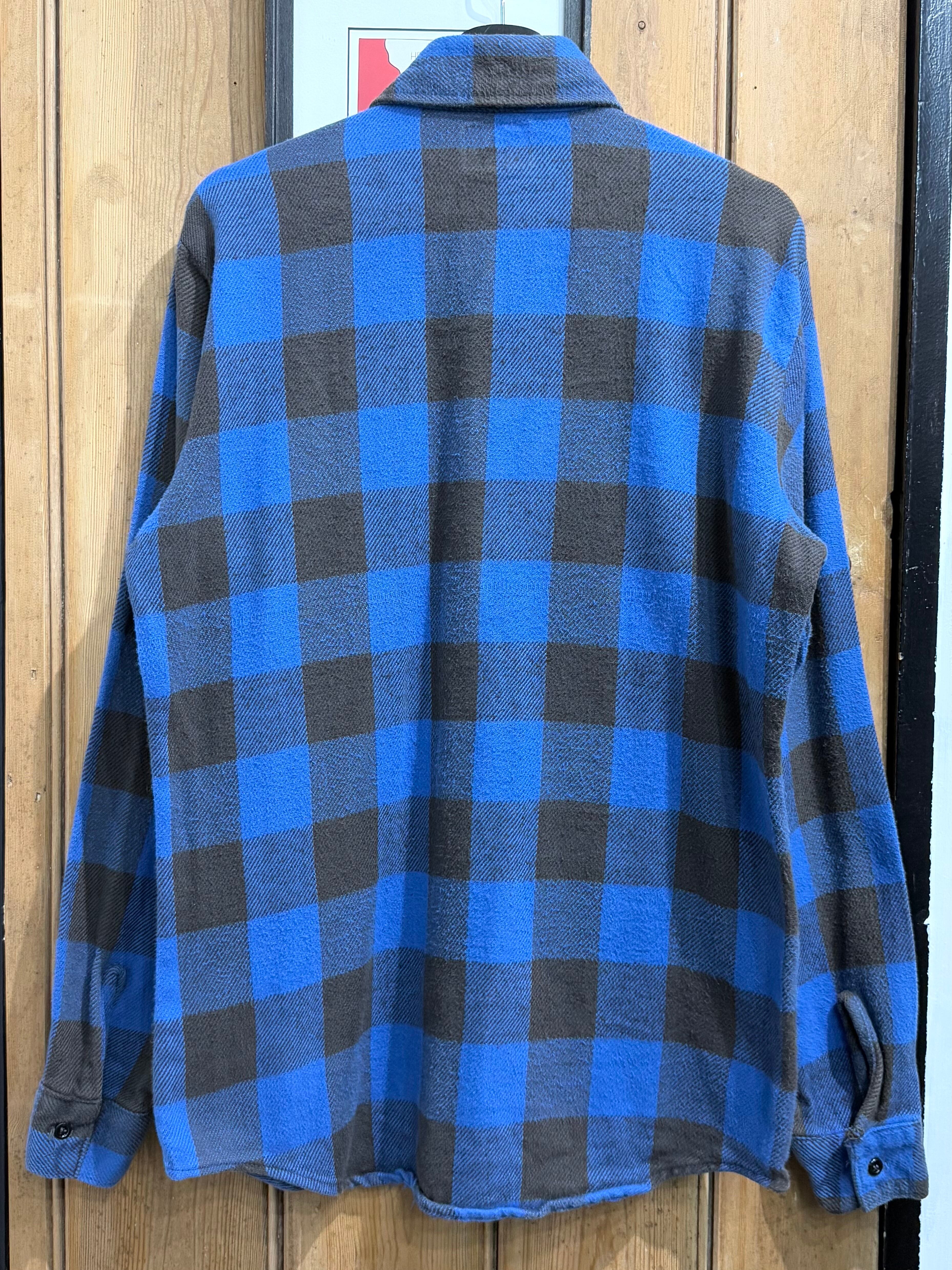 80s BIG MIKE Block Check Pattern Heavy Flannel Shirt Made in USA