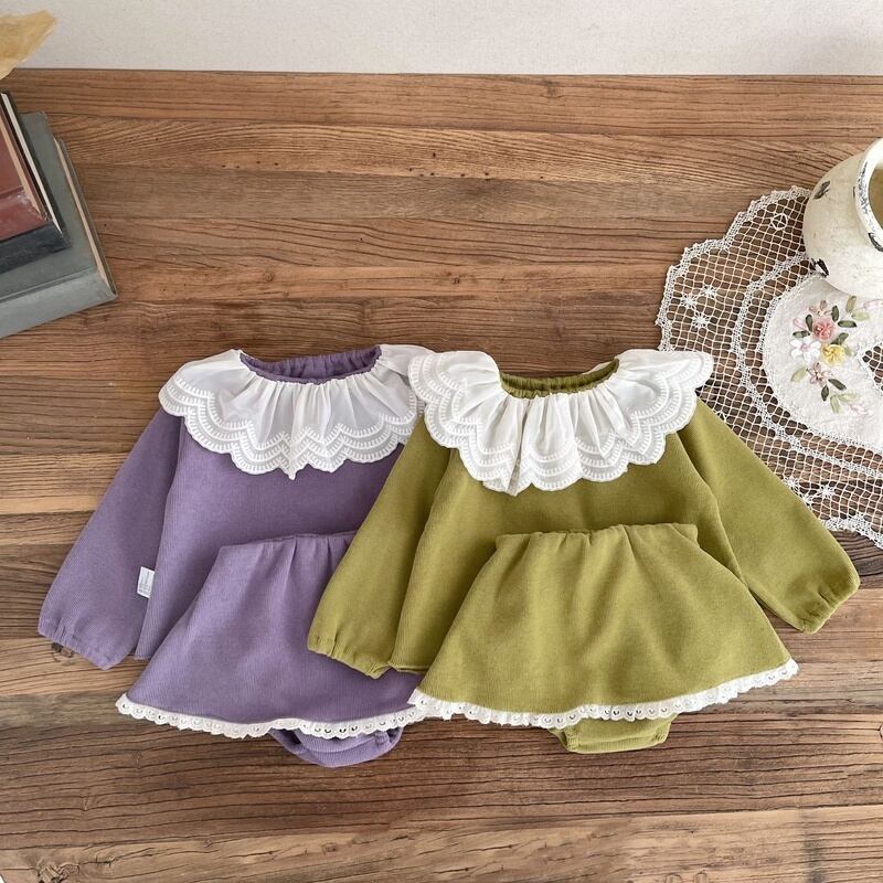 【BABY】韓国風 フリル襟可愛いセットアップ