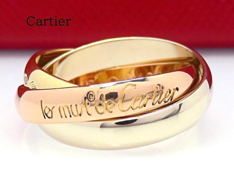 Cartier　カルティエ トリニティリング スリーカラーゴールド 750YG/WG/PG 52号　日本サイズ約11.5号52リング幅