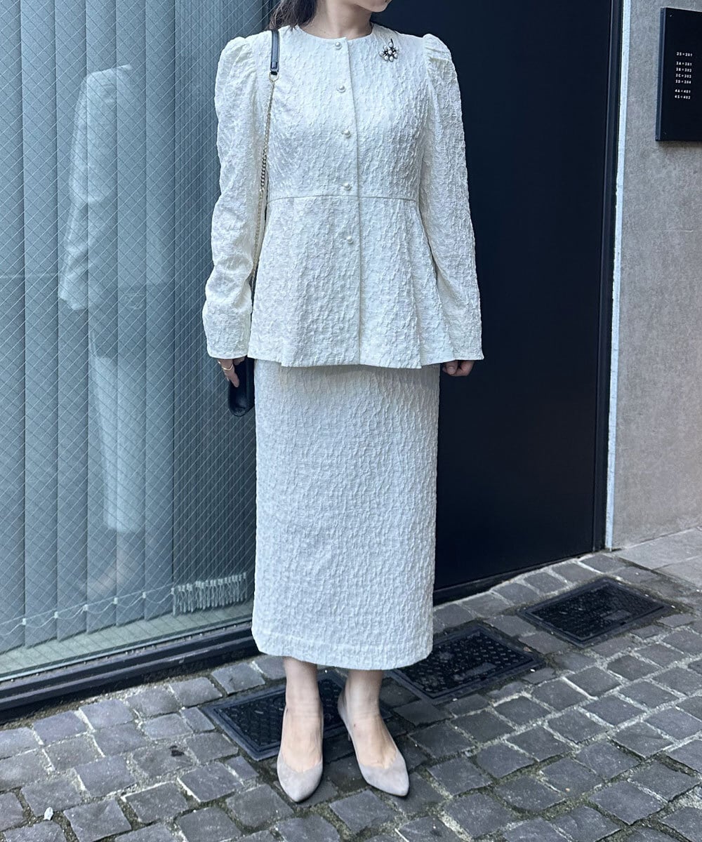 ふくれジャガードパール釦ジャケット | troisiemechaco