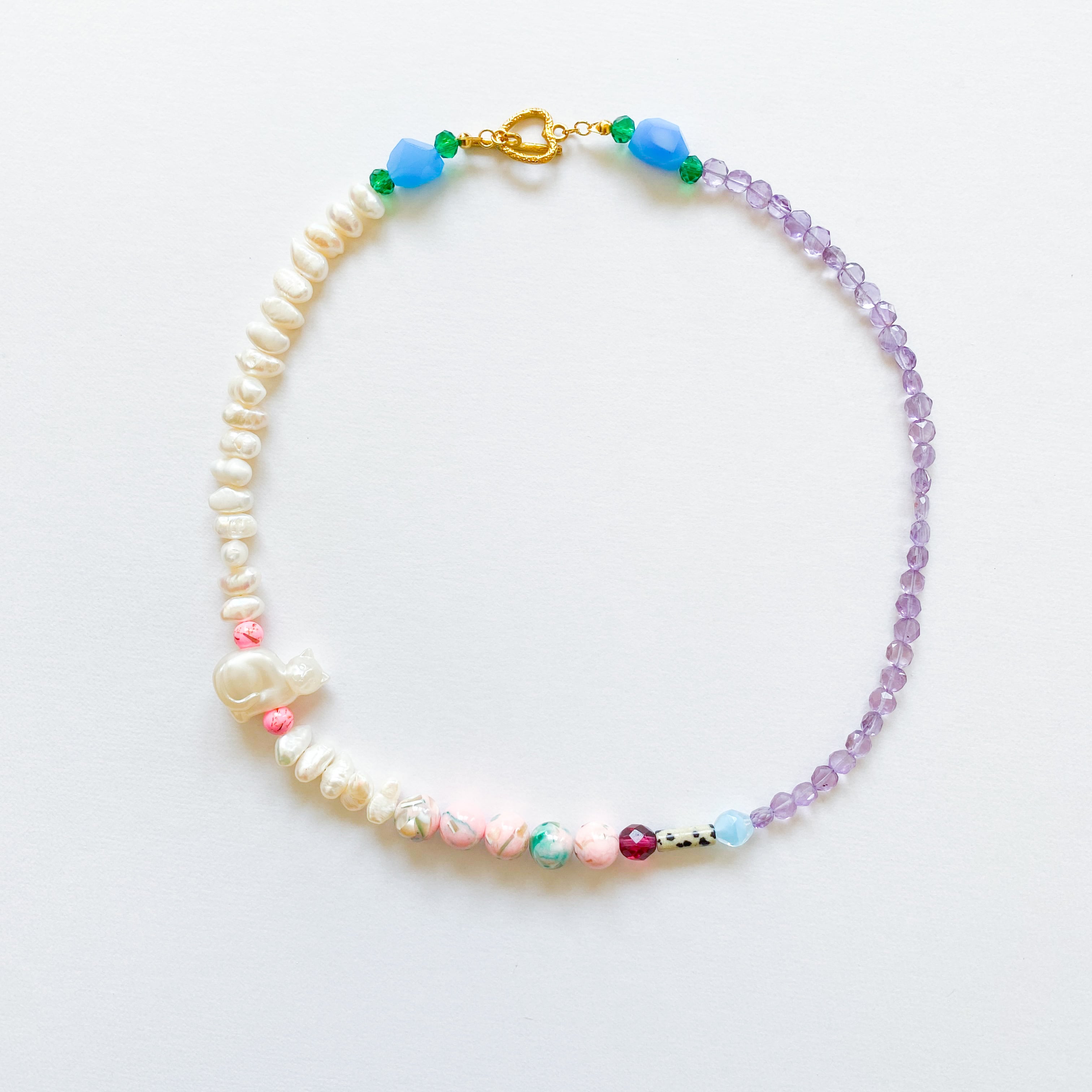 淡水パールとビーズのネックレス(たまに天然石）