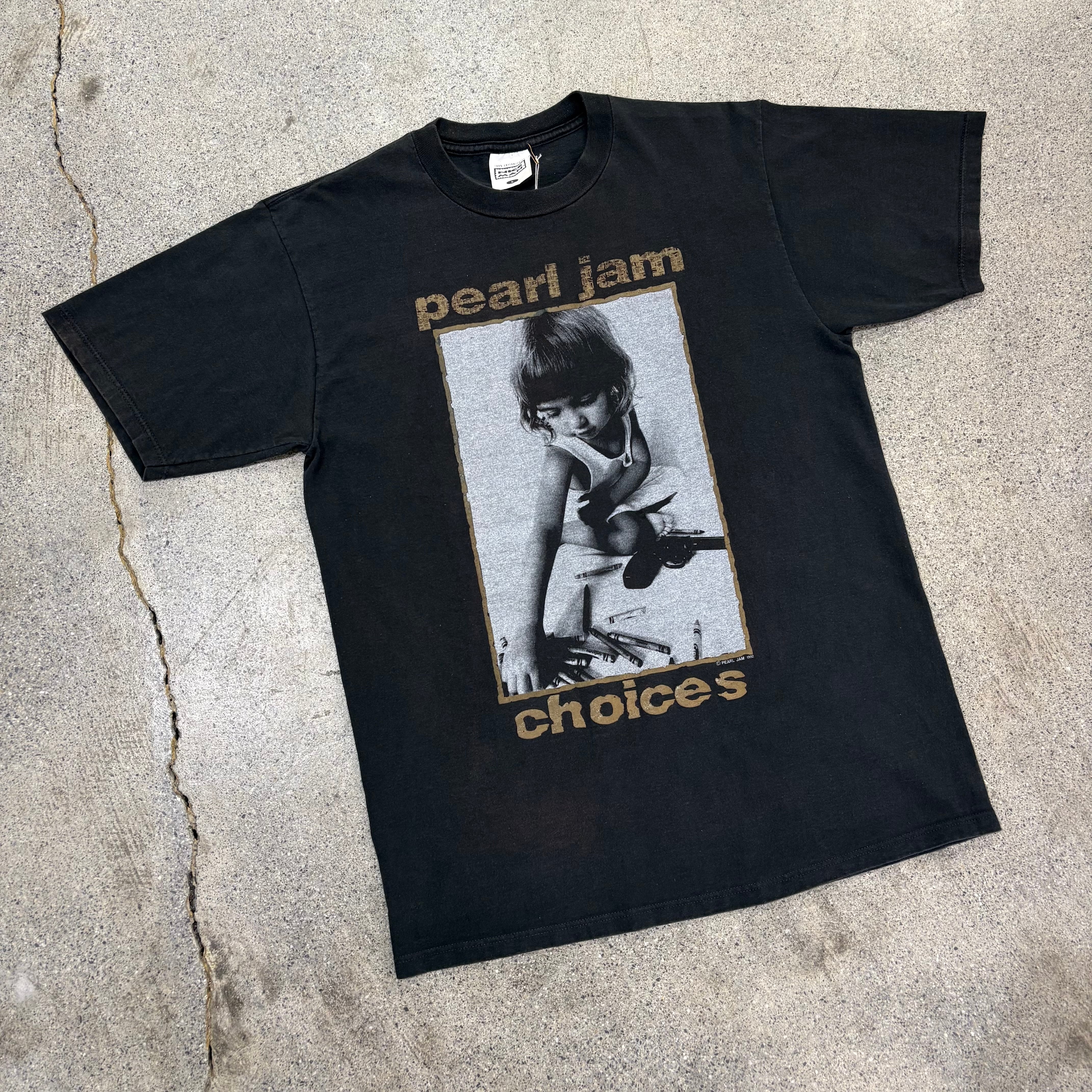 90'S当時物PEARL JAM Tシャツ ヴィンテージ サイズL ブラック pearl jam】90s Print T-Shirt L 