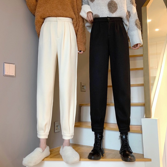 薄手ハイウェストパンツ スプリングオータムルーズカジュアル 春物 秋物 スーパーモール37980492241