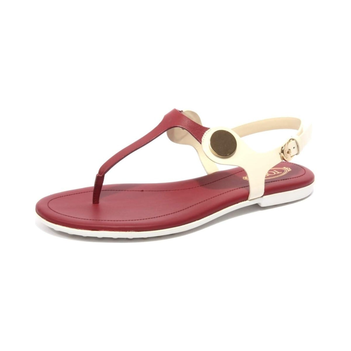 TOD'S トッズ レディース ビーチサンダル レザー レッド