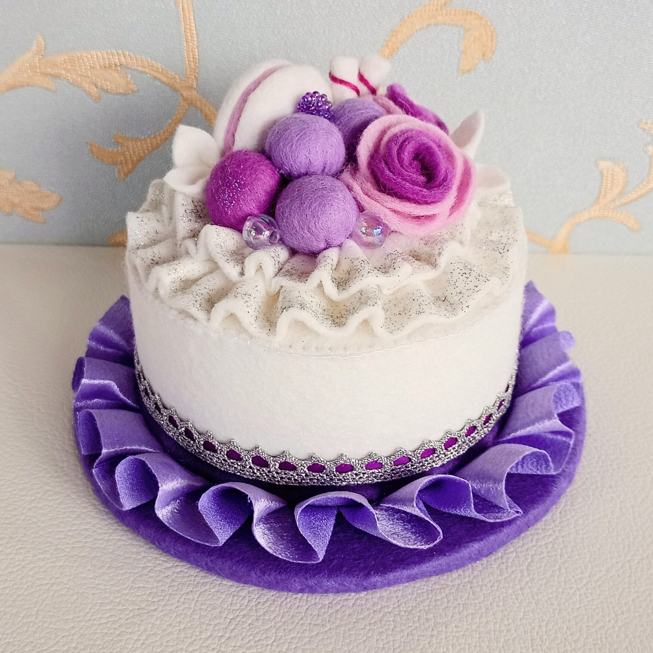 プリンセスのティーセット＊藤色＊ | カナの青い箱【フェルト＆刺繍の
