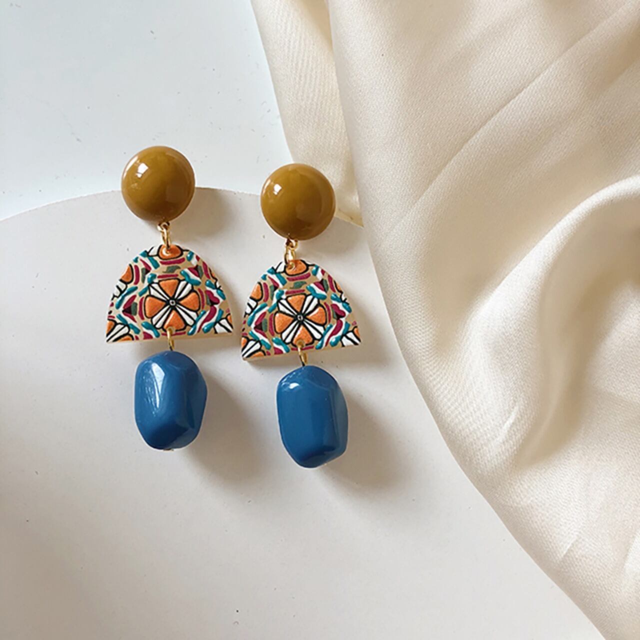 HEYJILL青きドナウオリジナル樹脂ロングイヤリング