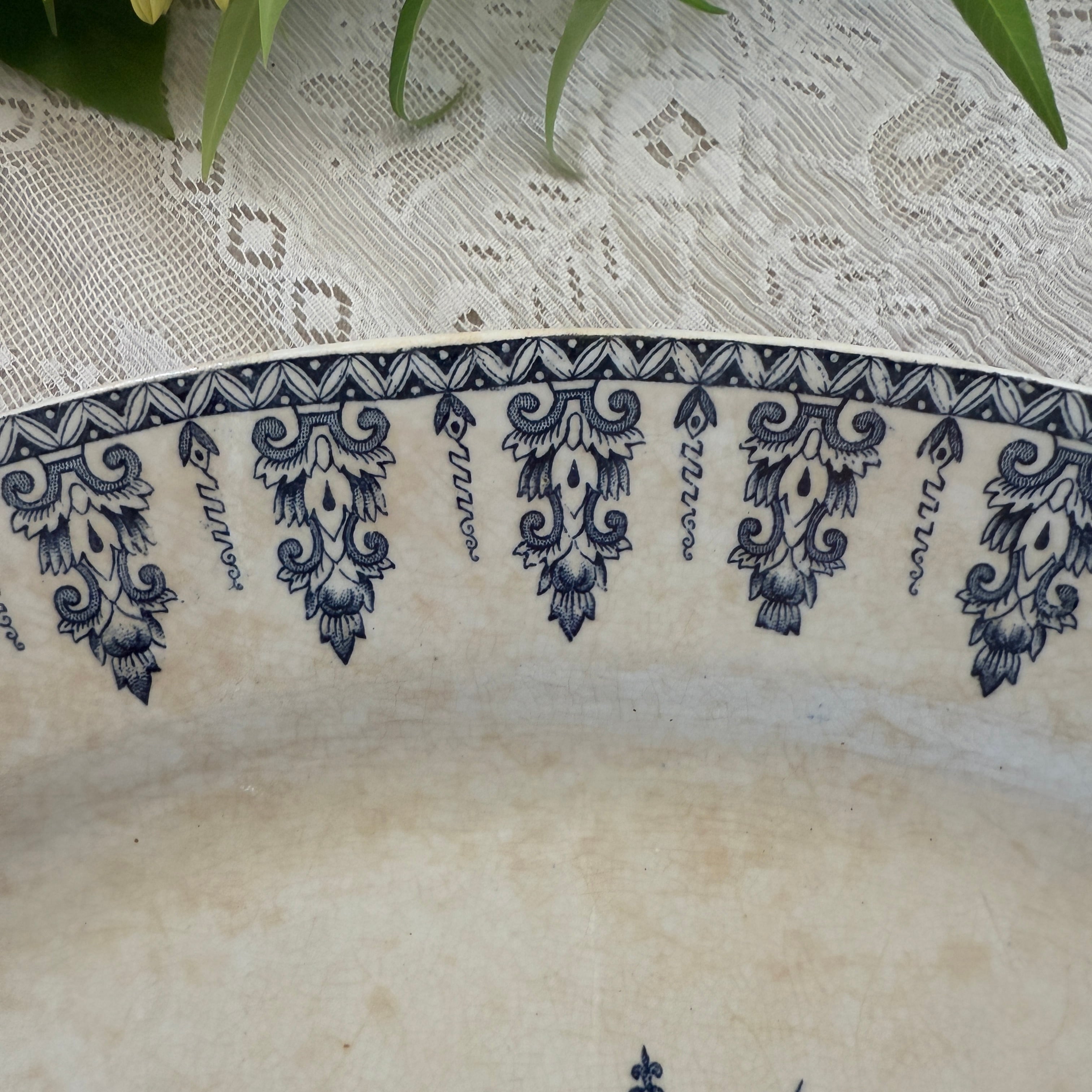 French Large Oval Plate By Gien/フランスジアン窯の大きなオーバル