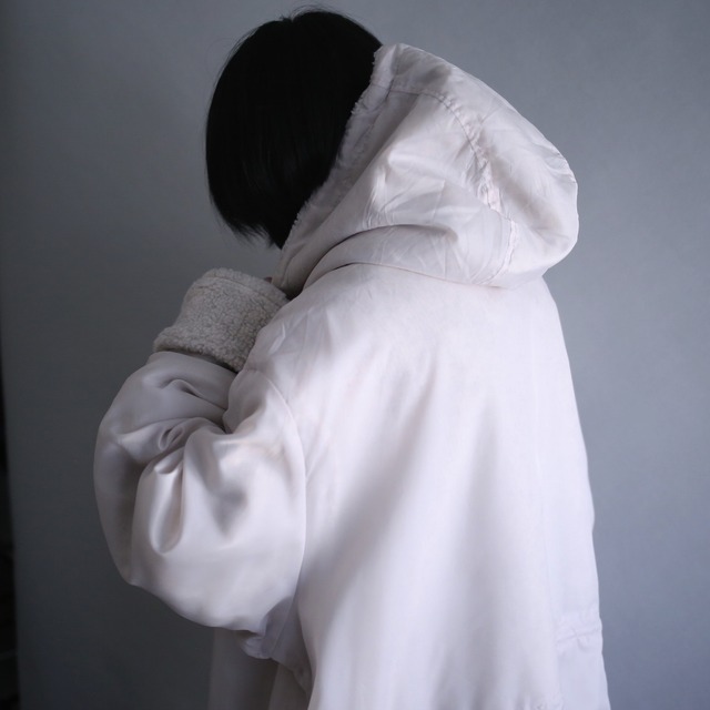 "reversible" boa fleece × shakashaka XX over silhouette hoodie jacket coat