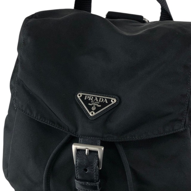 PRADA プラダ バックパック ブラック トライアングルロゴ ナイロン フロントバックル vintage ヴィンテージ オールド wedxv3