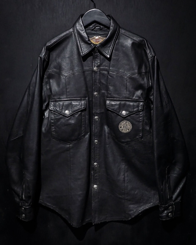 【WEAPON VINTAGE】"HARLEY DAVIDSON" Western Leather Shirt Jacket