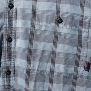 美品 M 03年 青 パッカーウェアシャツ Patagonia パタゴニア ブルー puckerware shirt チェック
