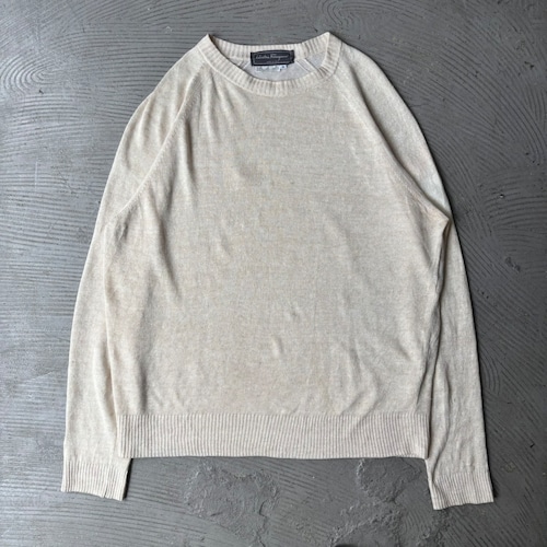 Salvatore Ferragamo / Cotton mixed linen knitted sweater Salvatore Ferragamo / Cotton mixed linen knitted sweater