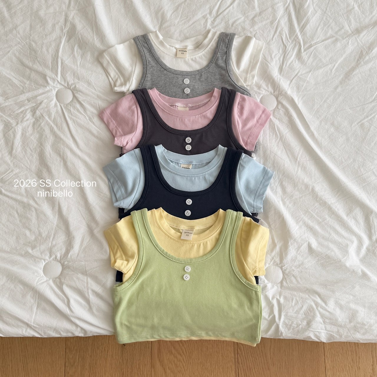 [ninibello] Daily Sleeveless Layered Tee +fee2 / [니니벨로] 데일리나시레이어드티