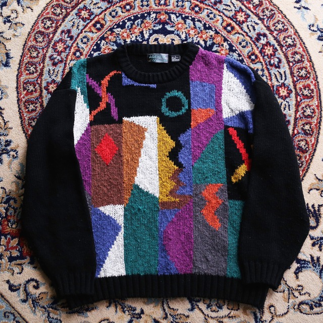 switching art colorful pattern mode knit
