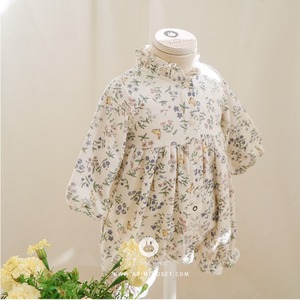 即納:rabbit & flower cute cotton 1oz all open bodysuit〔Arim Closet〕