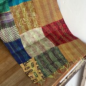 リサイクルサリーのカンタショール パッチワーク小02 インドの手仕事布 Mulaセレクト