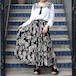 USA VINTAGE FLOWER PATTERNED MIRROR DESIGN EASY LONG SKIRT/アメリカ古着花柄ミラーデザインイージーロングスカート