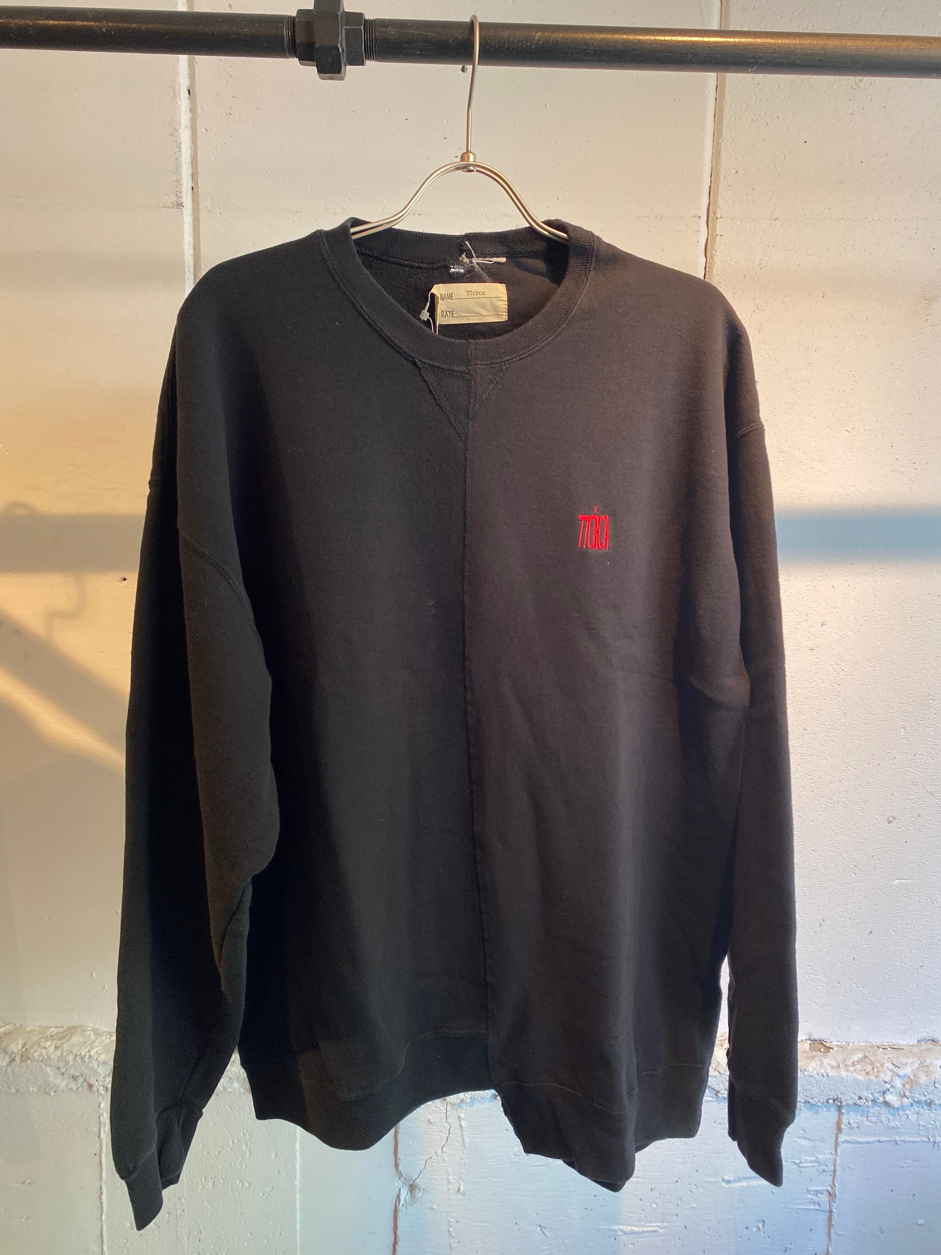 国内即発送 77circa make separate rib sweat top BLK