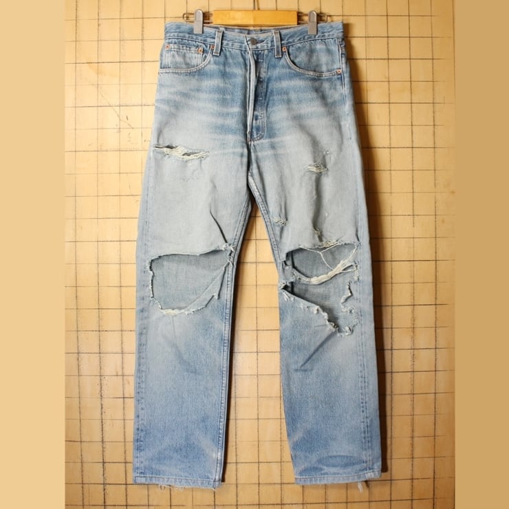 USA製 Levis リーバイス 501 ダメージ ジーンズ デニム パンツ W34