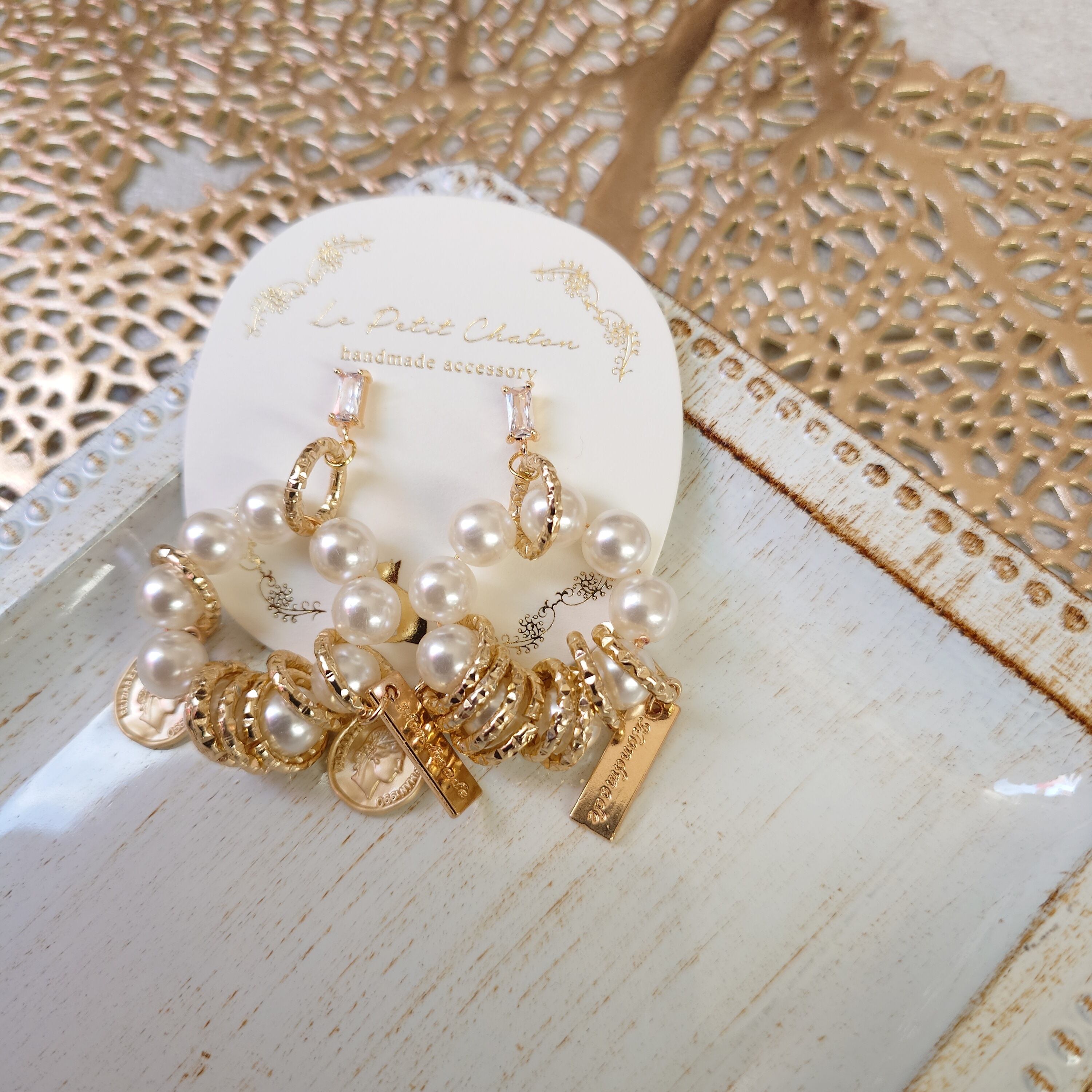 パールデザイン ラウンドピアス