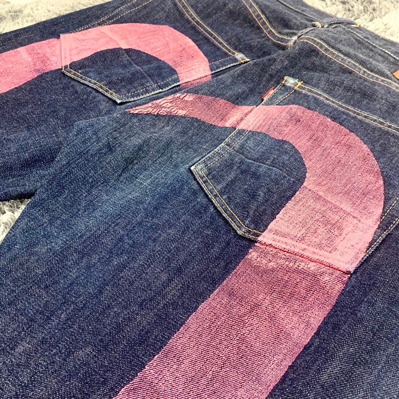 EVISU No.2 2001ジーンズ 34×35 ビックカモメピンク EVIS（エヴィスジーンズ）2001・NO.2 ビックカモメ ピンク | Pay ID