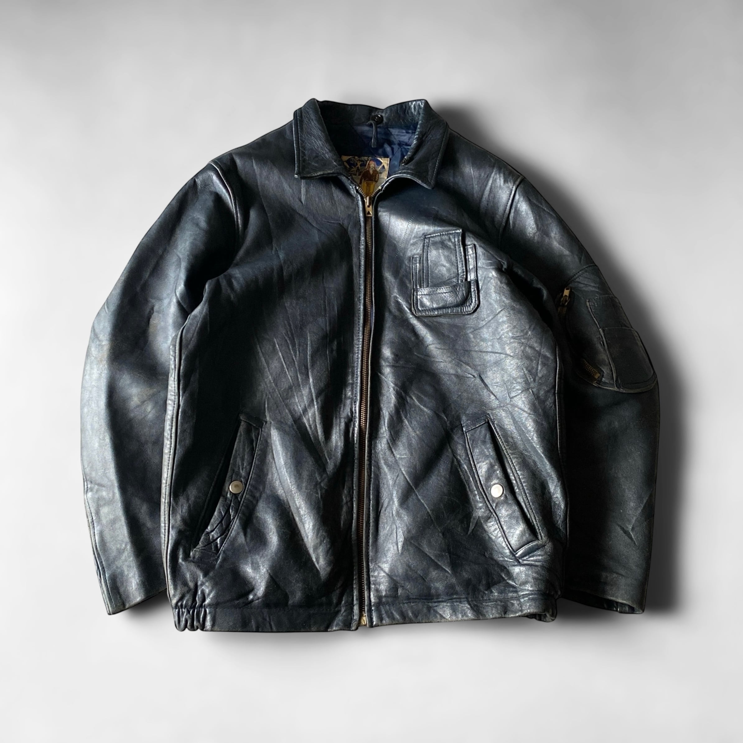 90s Blauer ポリスジャケット　USA製 USA製 Blauer アメリカ ポリスマン ジャケット 黒 XXL 着脱