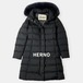 HERNO ヘルノ ホワイト フォックス ファー ロング ダウンコート 38 高級ダウン 黒 ブラック XS / J&NREUSE レディース アウター
