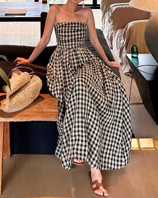 チューブトップボリュームワンピース　S24158