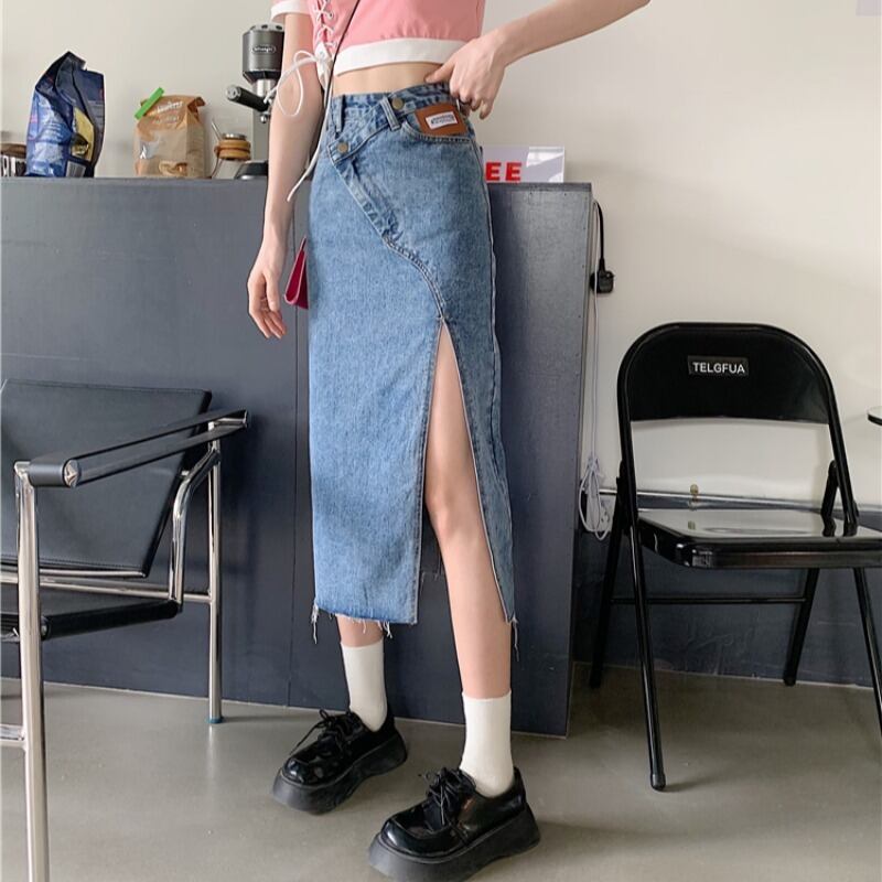 スリットスカート サマー薄手ハイウェストウェストスリム 夏物 YY-ファッション45719141057