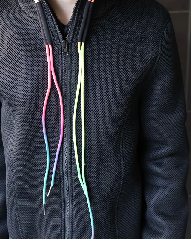 Mesh zip-up hoodie