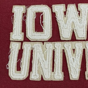 【JAMERICA】カレッジ ロゴ アイオワ州立大学 IOWA STATE UNIVERSITY 刺繍ロゴ バックロゴ ハーフジップ スナップ スウェット プルオーバー カンガルーポケットM US古着